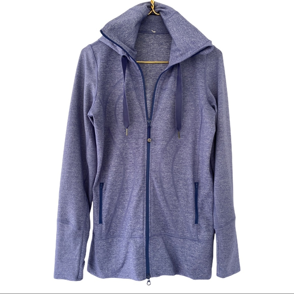 Lululemon Stride Jacket Heathered Royalty long sleeve hoodie zipper pockets 8
